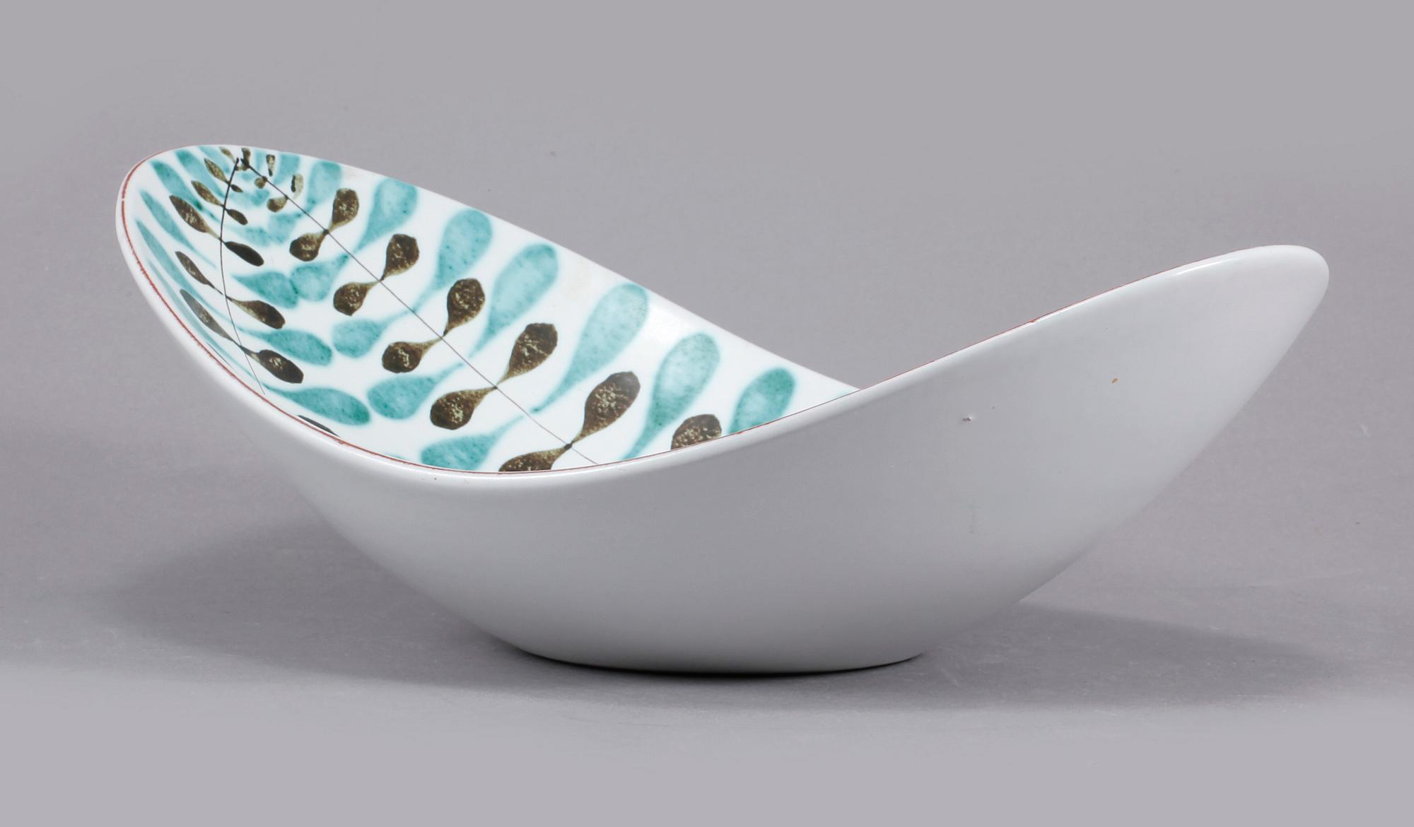 SKÅL, fajans, Stig Lindberg, Gustavsberg, omkring 1900-talets mitt.