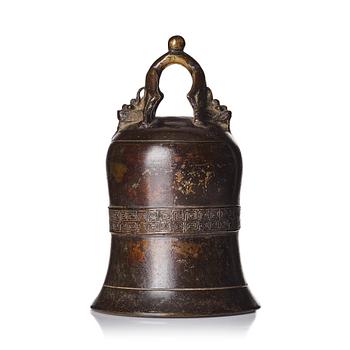 A bronze tempel bell, late Ming dynasty/early Qing dynasty.