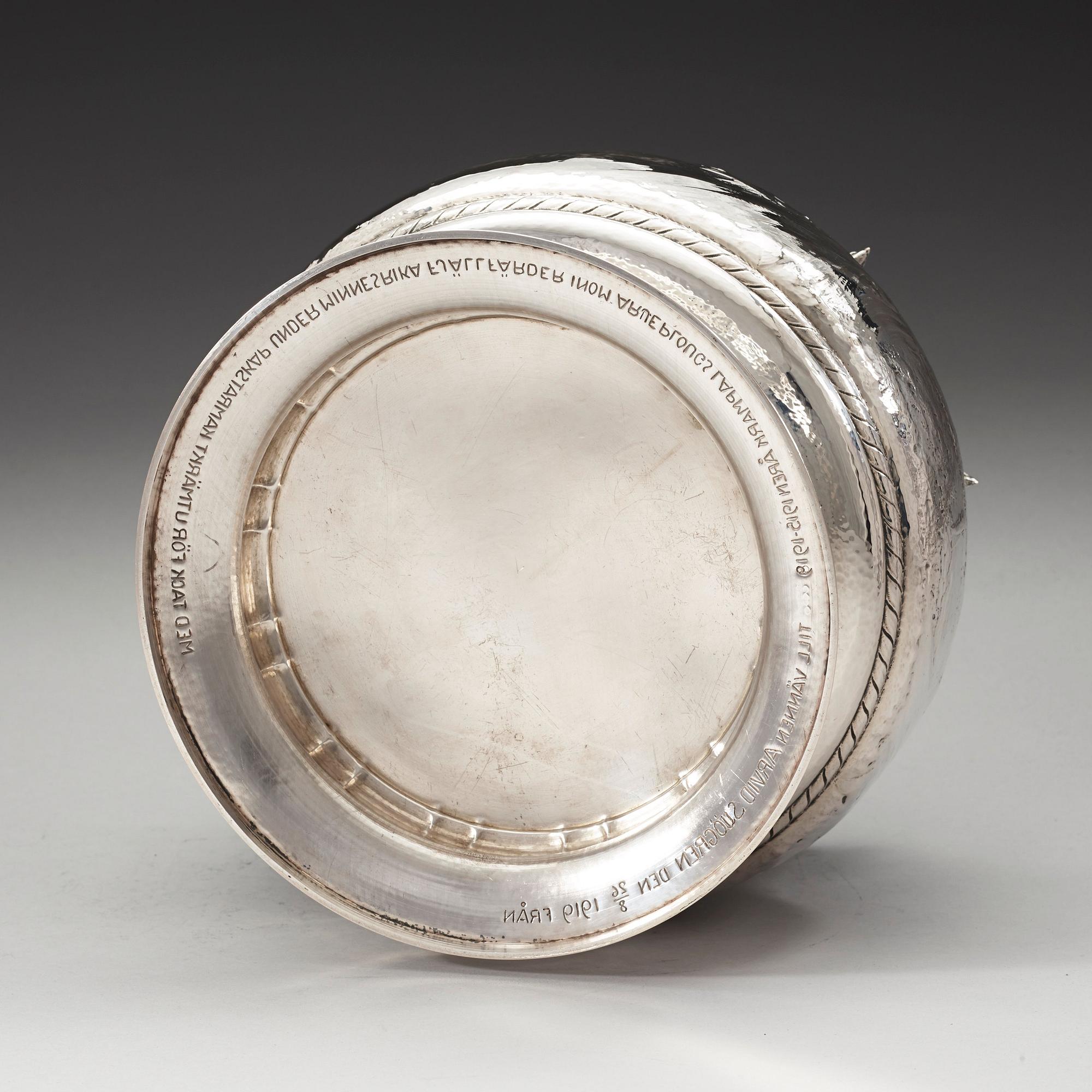A K. Anderson silver punch bowl, Stockholm 1919.