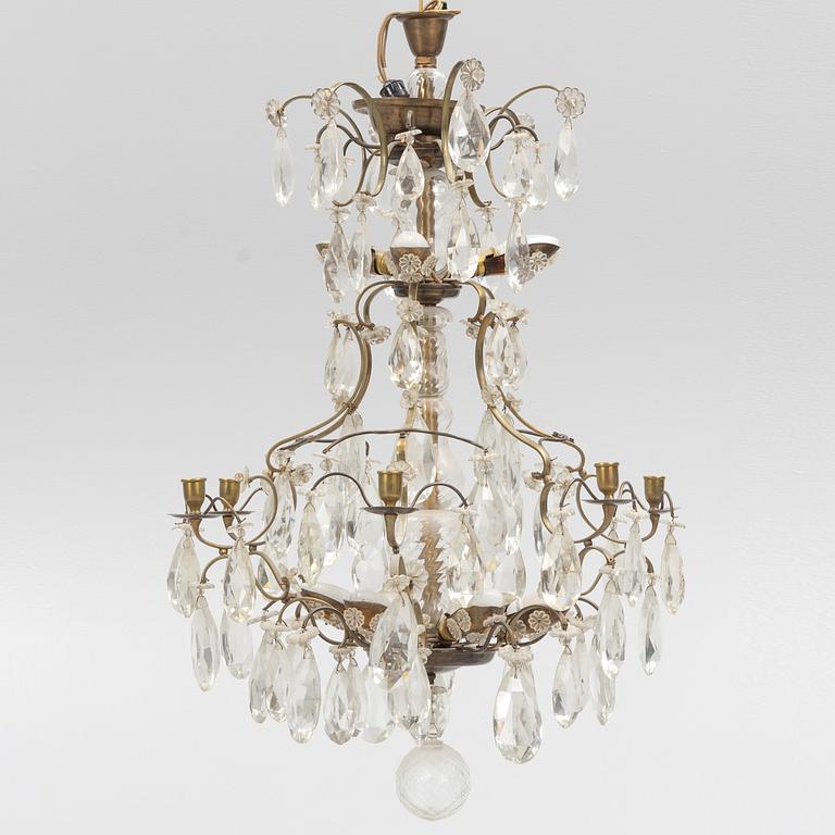 A Rococo style chandelier, first half of the 20th century.