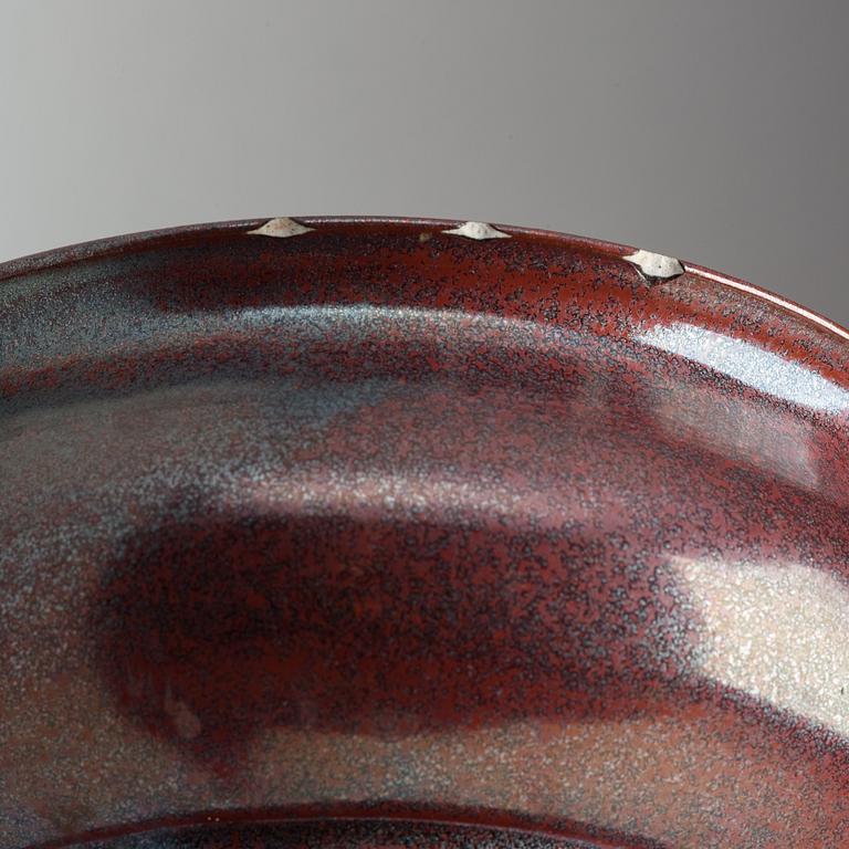 A red glazed censer, Qing dynasty, 19th Century.