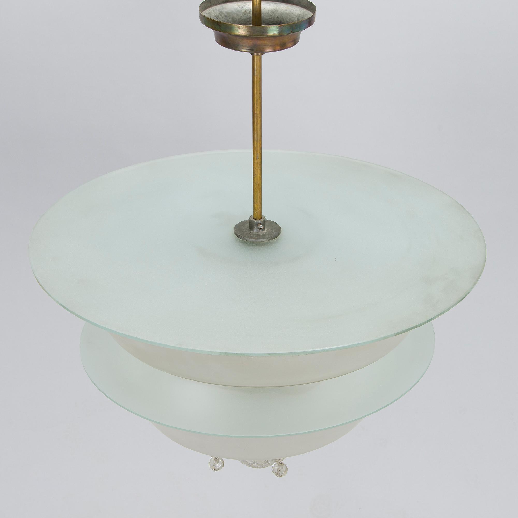 A pendant Art Deco ceiling light, 1920-30s.