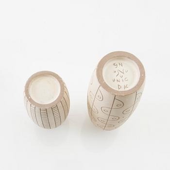 Gunnar Nylund, Vases 2 pcs. bowl, Nymölle 1950s/60s, Denmark.