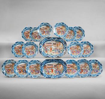 839. A part dinner service, Qing dynasty, Qianlong (1736-95) (25 pieces).