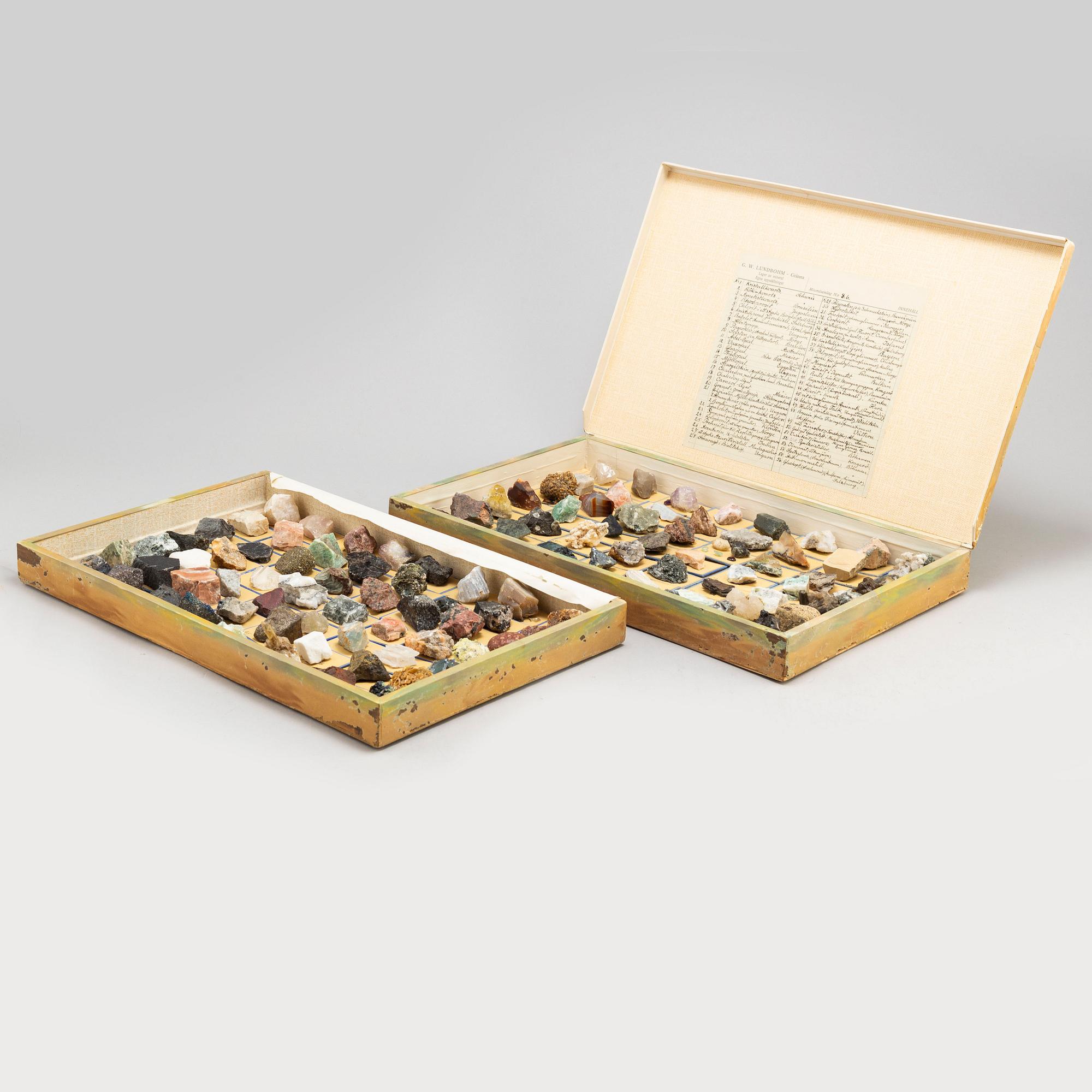 A circa 1900 collection of 112 mineral samples.