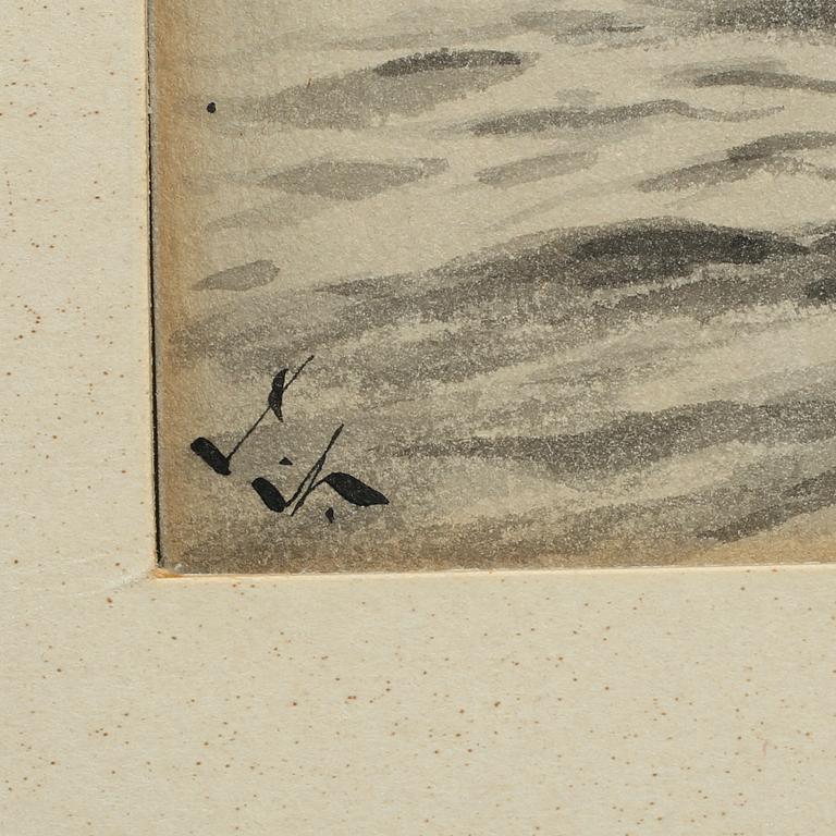 JENNY NYSTRÖM, akvarell med täckvitt, monogramsignerad.