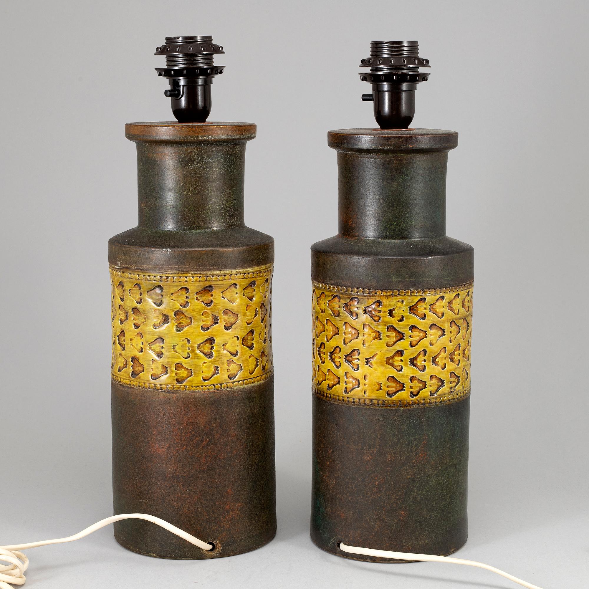 A pair of Bitosse clay table lamps, Bergboms, 1960/70s.