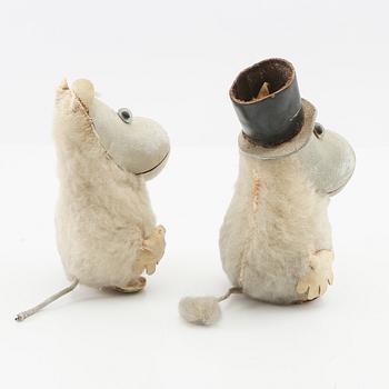 Muminfigurer, 2 st, Atelier Fauni, Finland, 1950/60-tal.