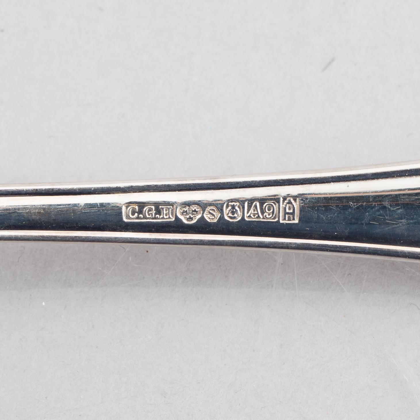 C.G.Hallberg, a 117-piece silver and sterling silver flat wear set, "Viktoria", Stockholm, Sweden, 1949-61.
