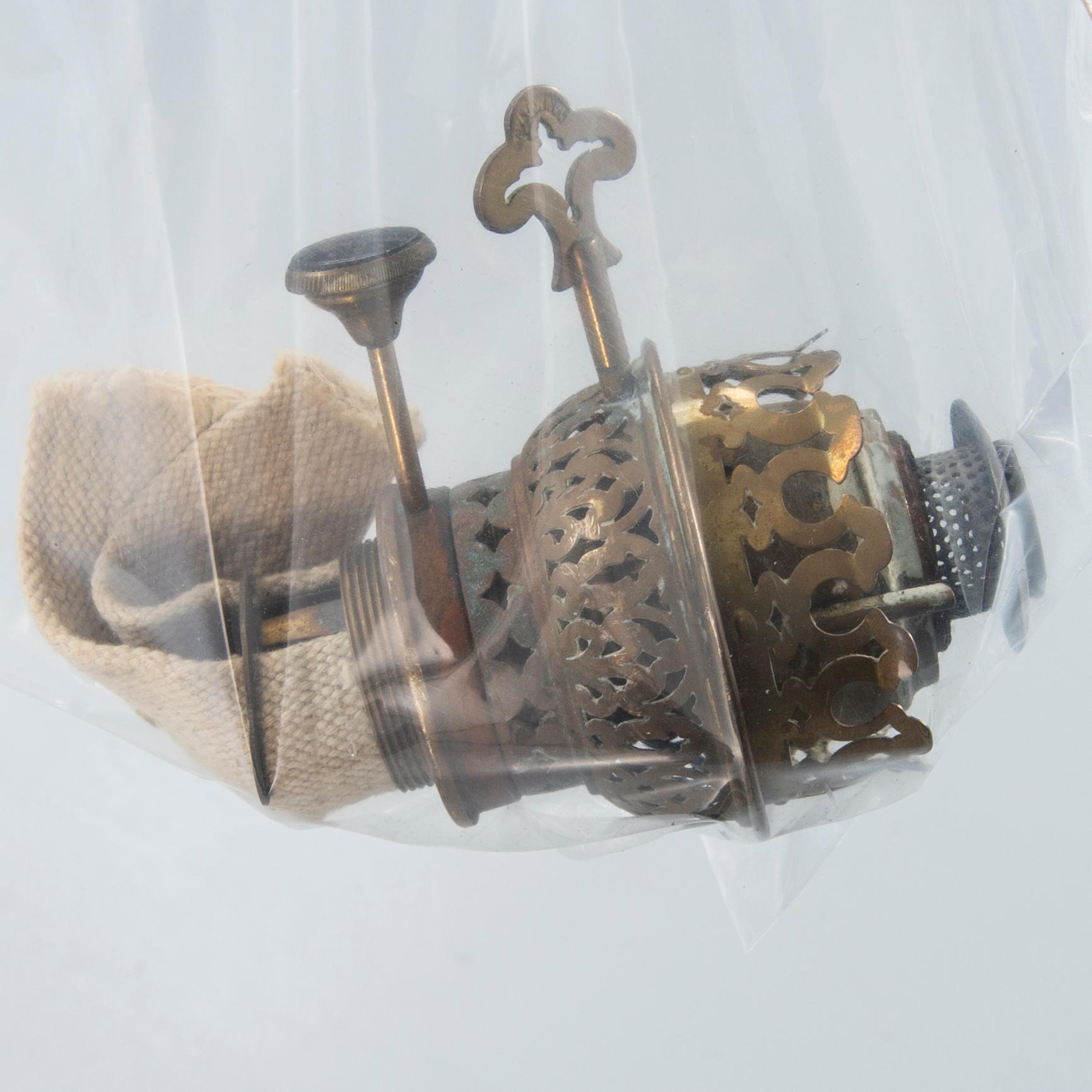 A Jugend brass ceiling lamp.
