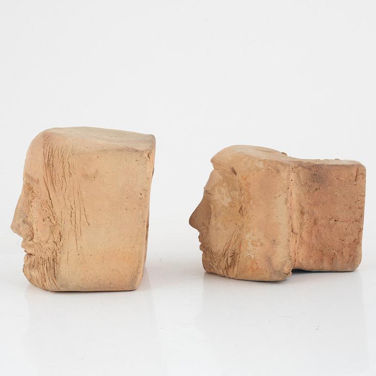 Erik Höglund, sculptures, 2 pcs, earthenware, studies for the altarpiece in St. Mary's Church, Linköping.