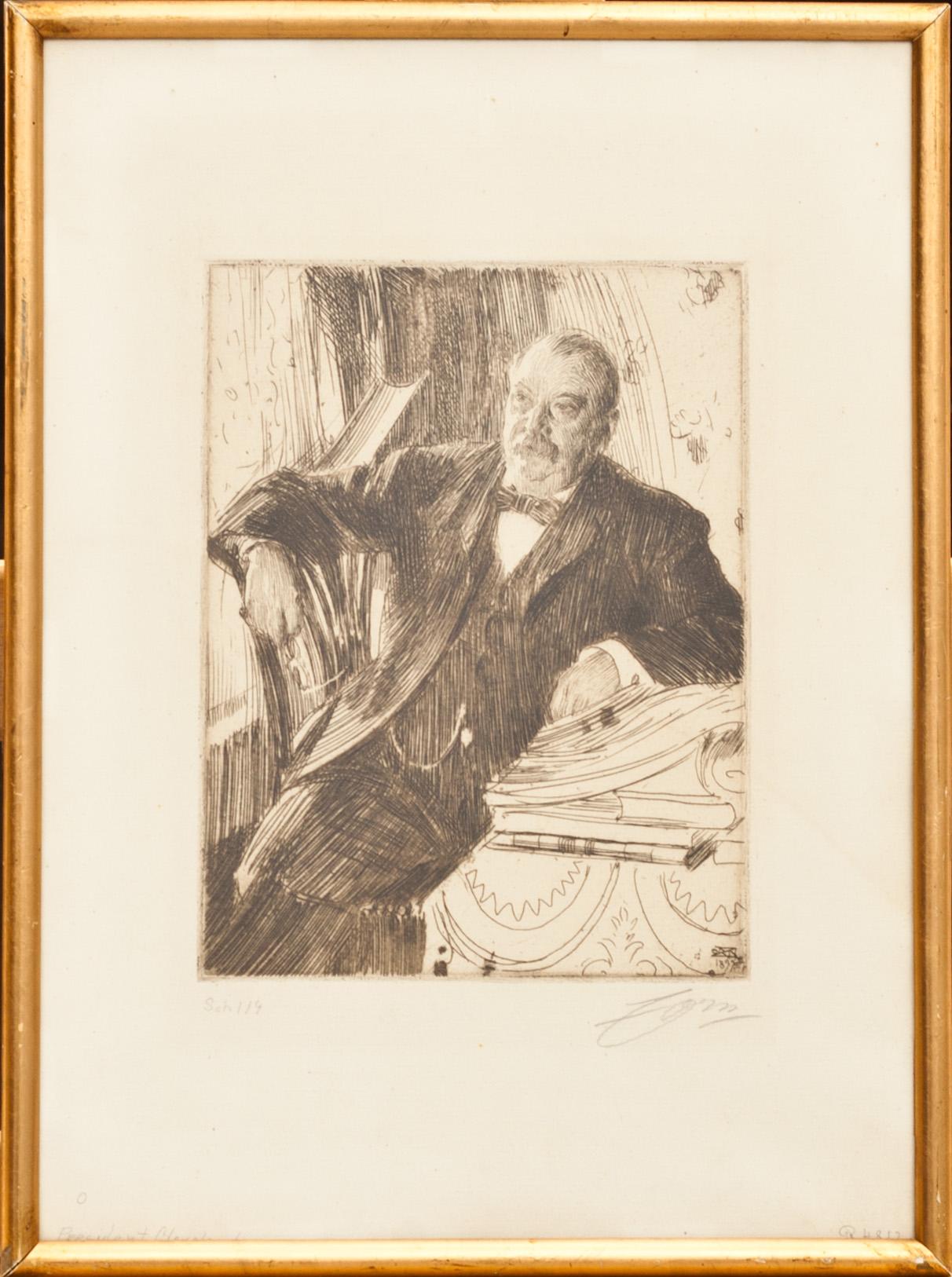 ANDERS ZORN, etsning, signerad, utförd 1899.