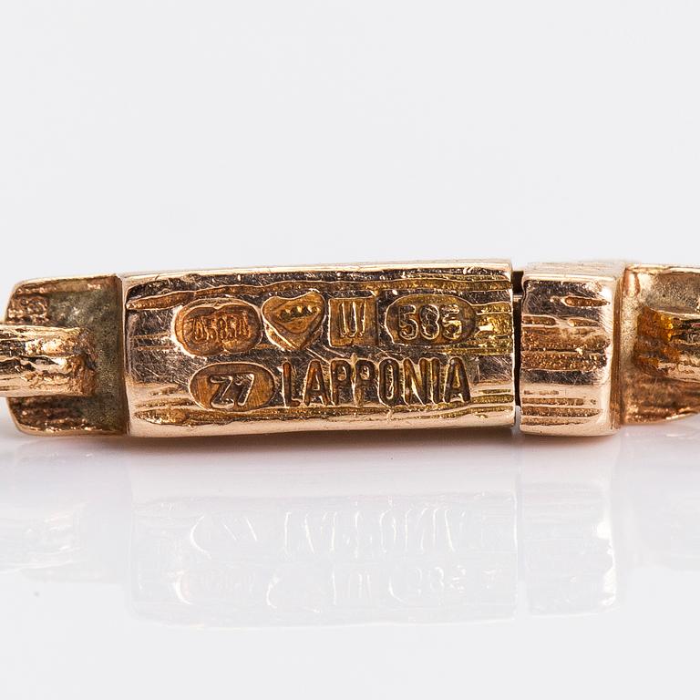 Björn Weckström, a 14K gold bracelet, 'Seita' for Lapponia 1977.