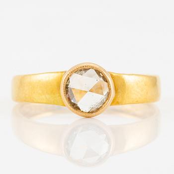 Ring, 23K gold with rose-cut diamond.