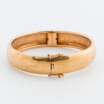 BANGLE 18K gold 26,2 g, french hallmarks.