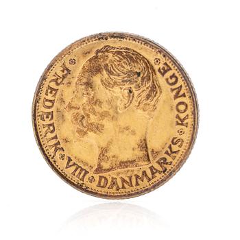 Gold coin, Frederik VIII, Denmark, 1908.