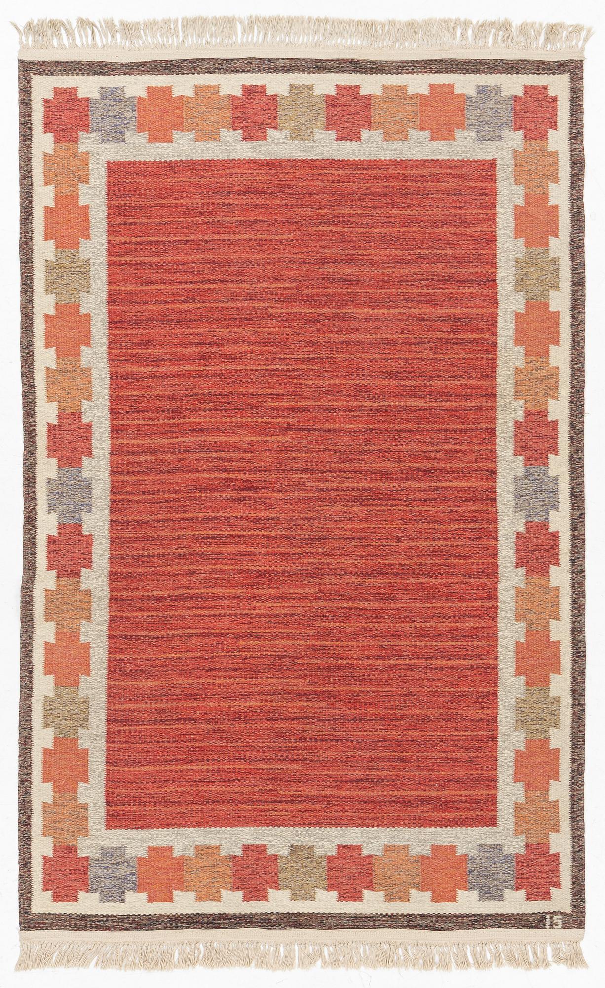 Ingegerd Silow, matta, rölakan, signerad IS, ca 208 x 132 cm.