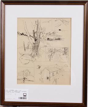 TÖRNEMAN, AXEL, 3 st, teckningar, en stämpelsign. Intygade á tergo av Algot Törneman.