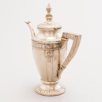 A silver coffee pot, Austria-Hungary 1872-1922, Soviet import mark, Moscow 1927-46.