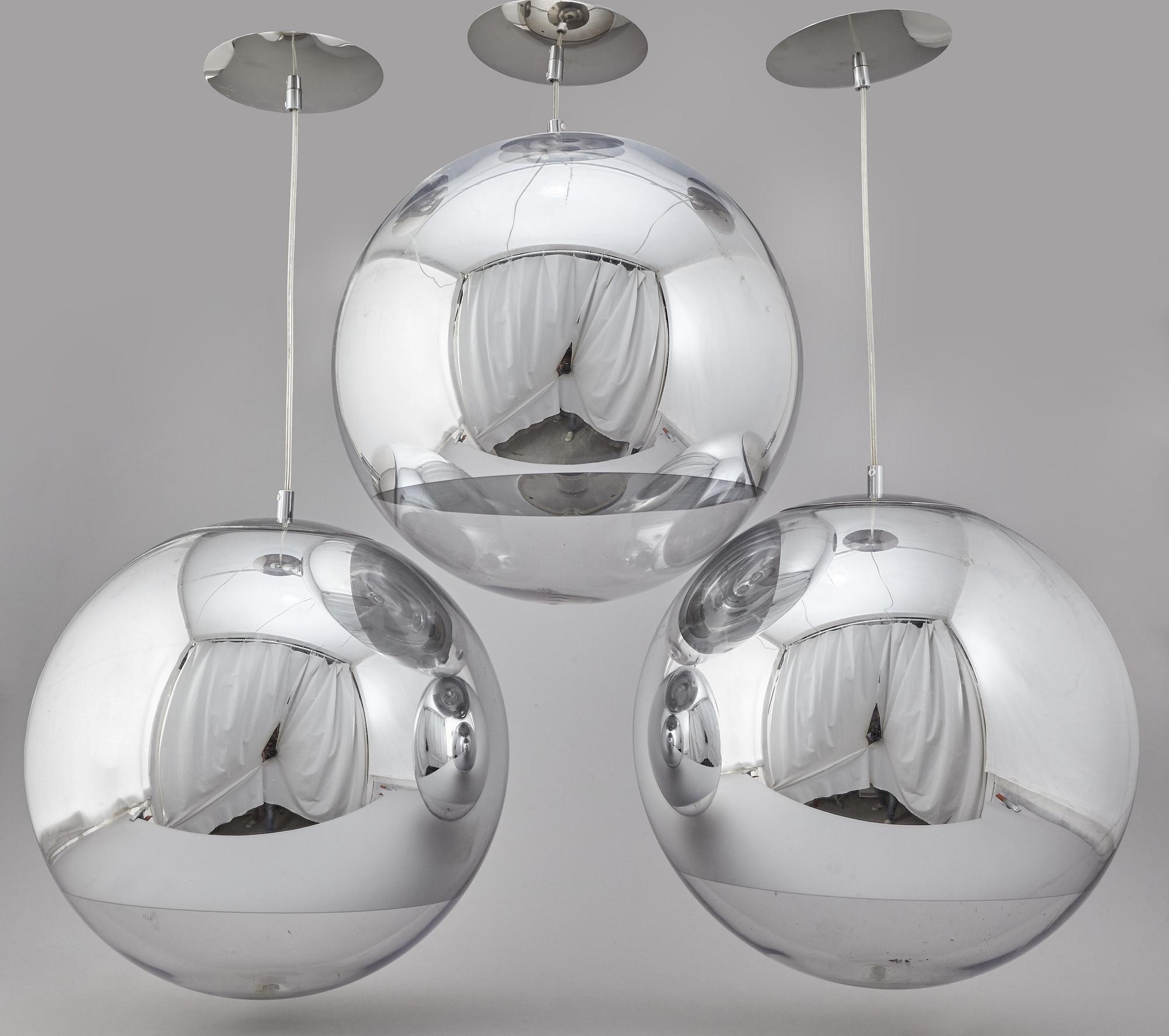 TOM DIXON, three 'Mirror Ball Chrome' pendant lights from Tom Dixon.