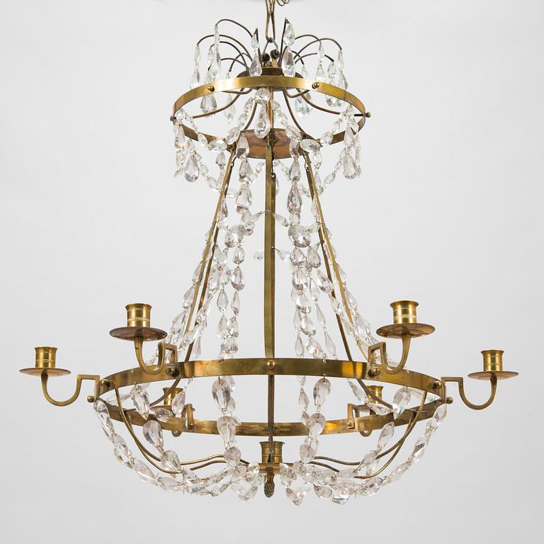 Chandelier, late gustavian style, around 1900.