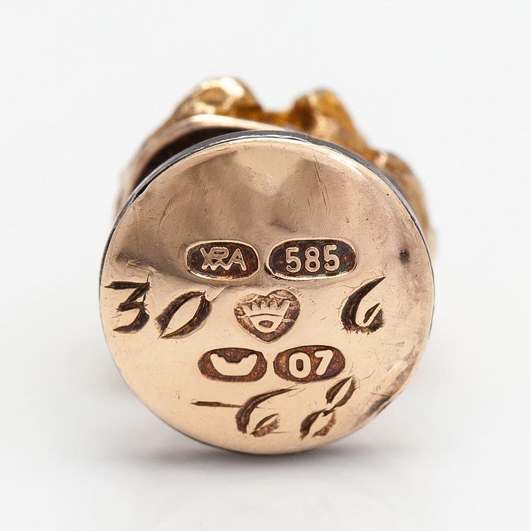 Björn Weckström, frackknappar, "Nugget", 14K guld och silver. Pekka Anttila, Kruunu Koru 1967.