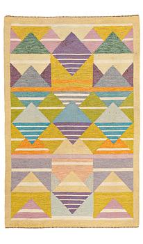 226. AGDA ÖSTERBERG, MATTO, flat weave and tapestry weave, ca 201 x 128 cm, embroidered signature: AGDA ÖSTERBERG.