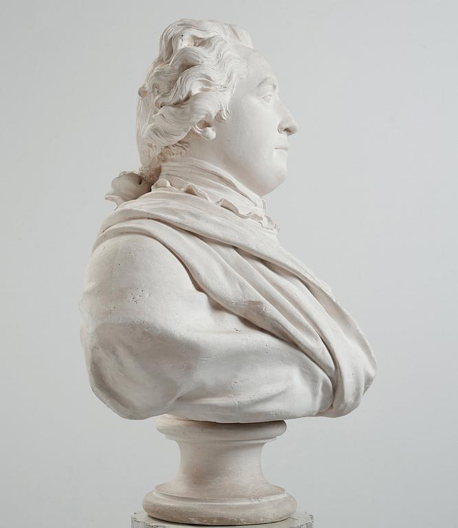 Johan Tobias Sergel, A plaster late Gustavian bust of Gustaf Adolf Reuterholm (1756-1813) 1795.