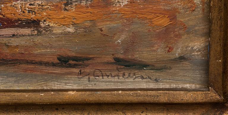 CARL ANDERSSON, olja på pannå, signerad.