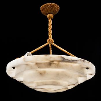 A 1920's alabaster ceiling light.