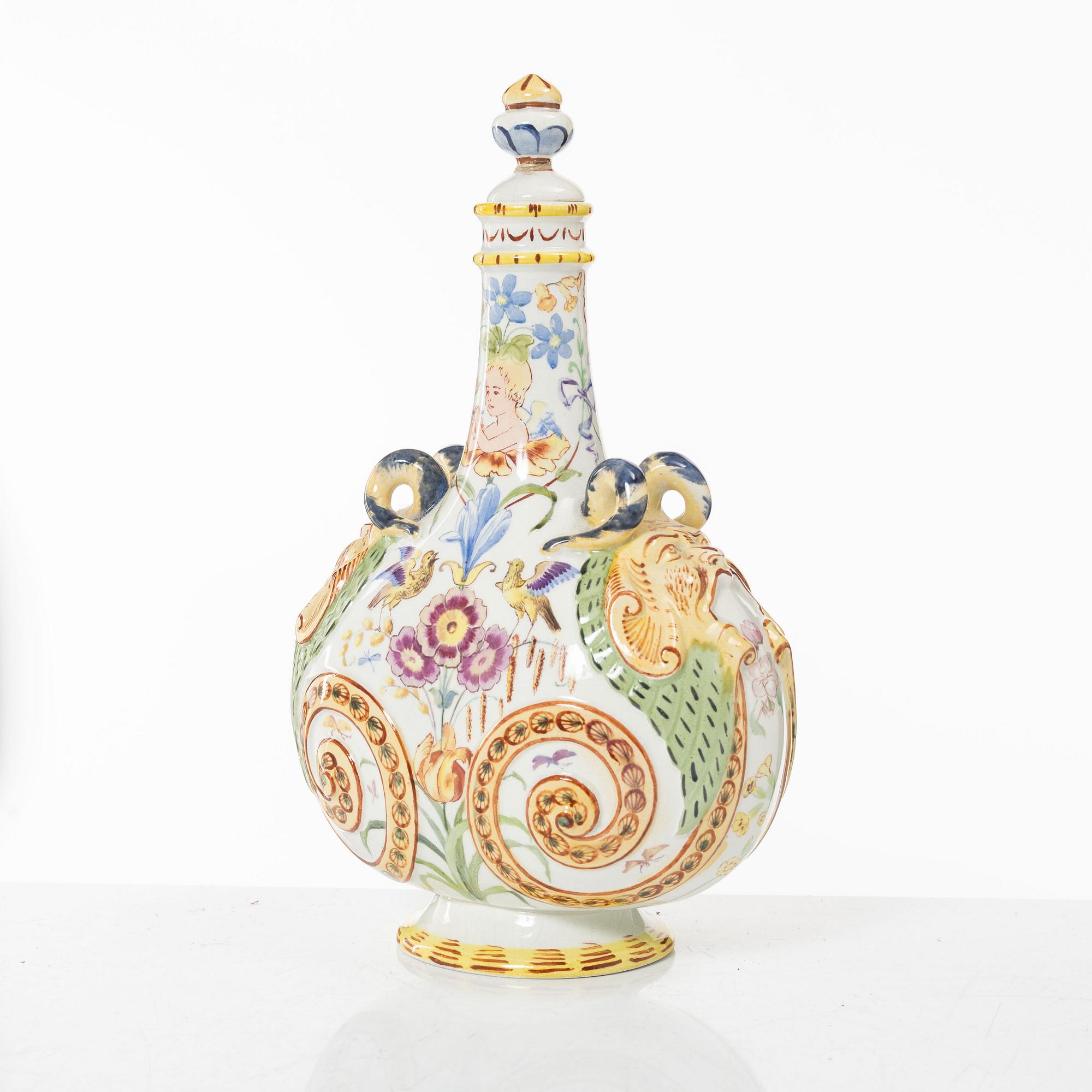 Karaff, flintgods, Gustavsberg, sent 1800-tal.