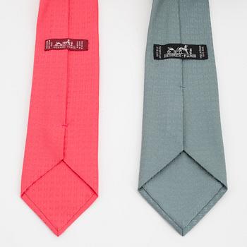 Hermès, two silk ties.