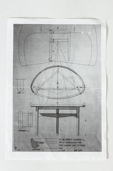 Finn Juhl, soffbord, model "FJ 4850"/"Eye", snickarmästare Carl Brørup, Danmark 1940-50-tal.