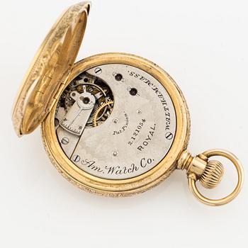 Waltham, pocket watch, hunter case, 42 mm.