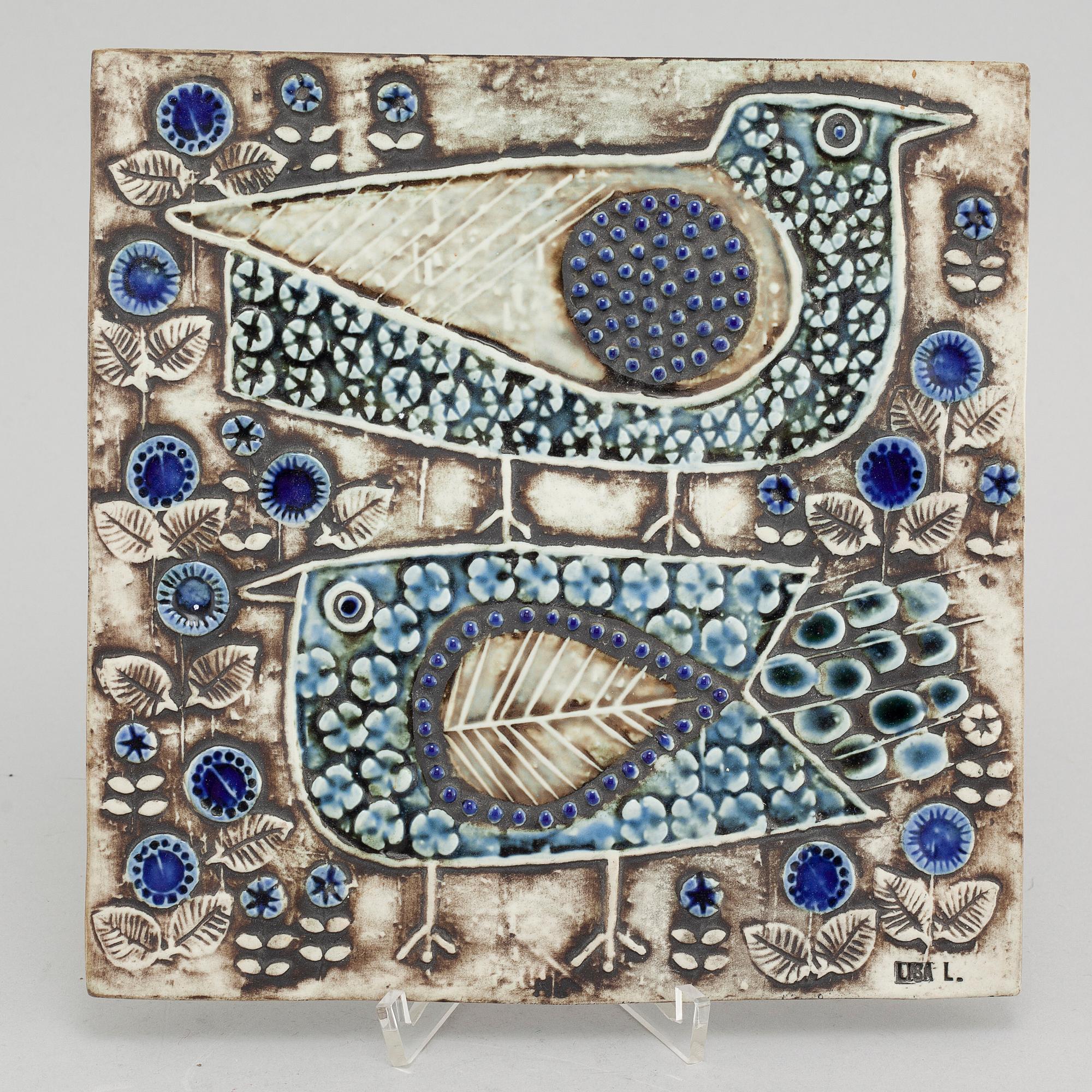 LISA LARSSON, väggrelief, stengods, Gustavsberg, 1900-talets andra hälft.