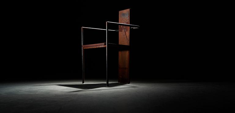 A Jonas Bohlin 'Iron Concrete' chair, Källemo AB, Värnamo 1987.
