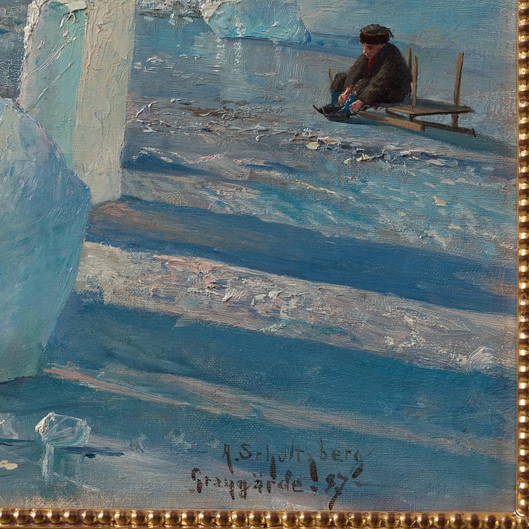 Anshelm Schultzberg, Winter day on the ice.