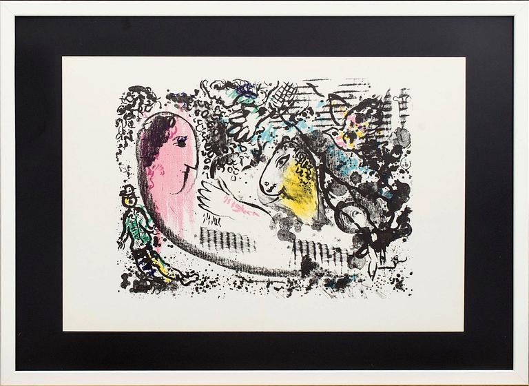 MARC CHAGALL, lithograph in colours from Derrière le Miroir nr 182 1969.