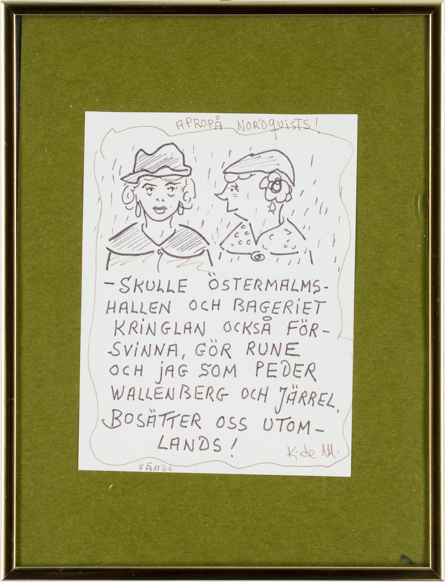 ERIK (KAR DE MUMMA) ZETTERSTRÖM,  4 st, teckningar, sign o en dat -82.