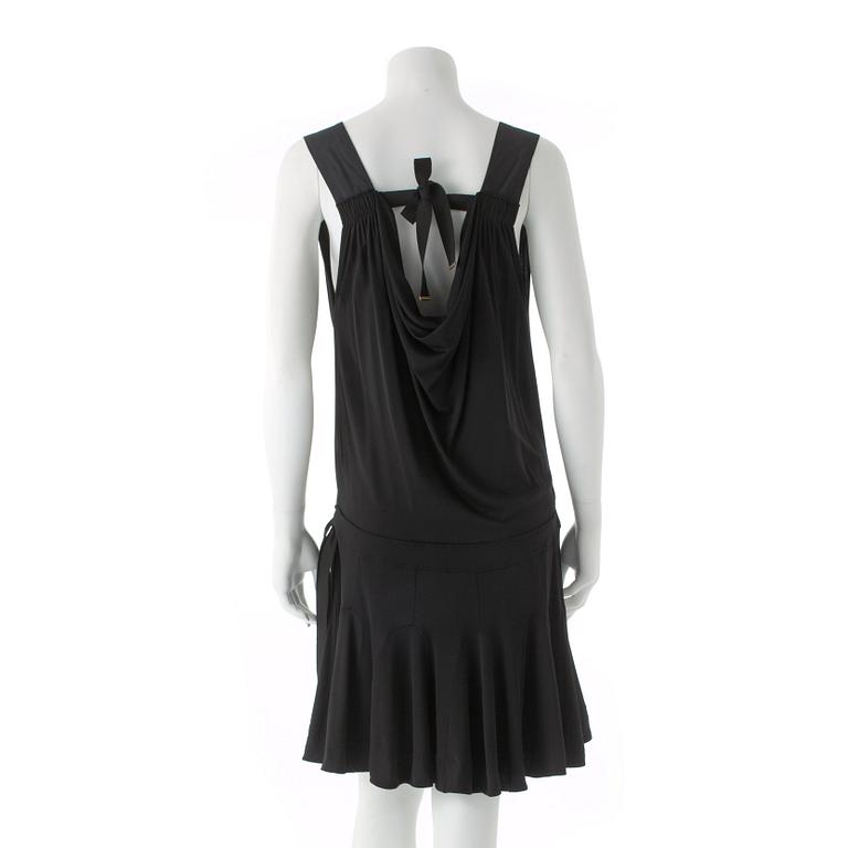 LOUIS VUITTON, a black silk mix dress.