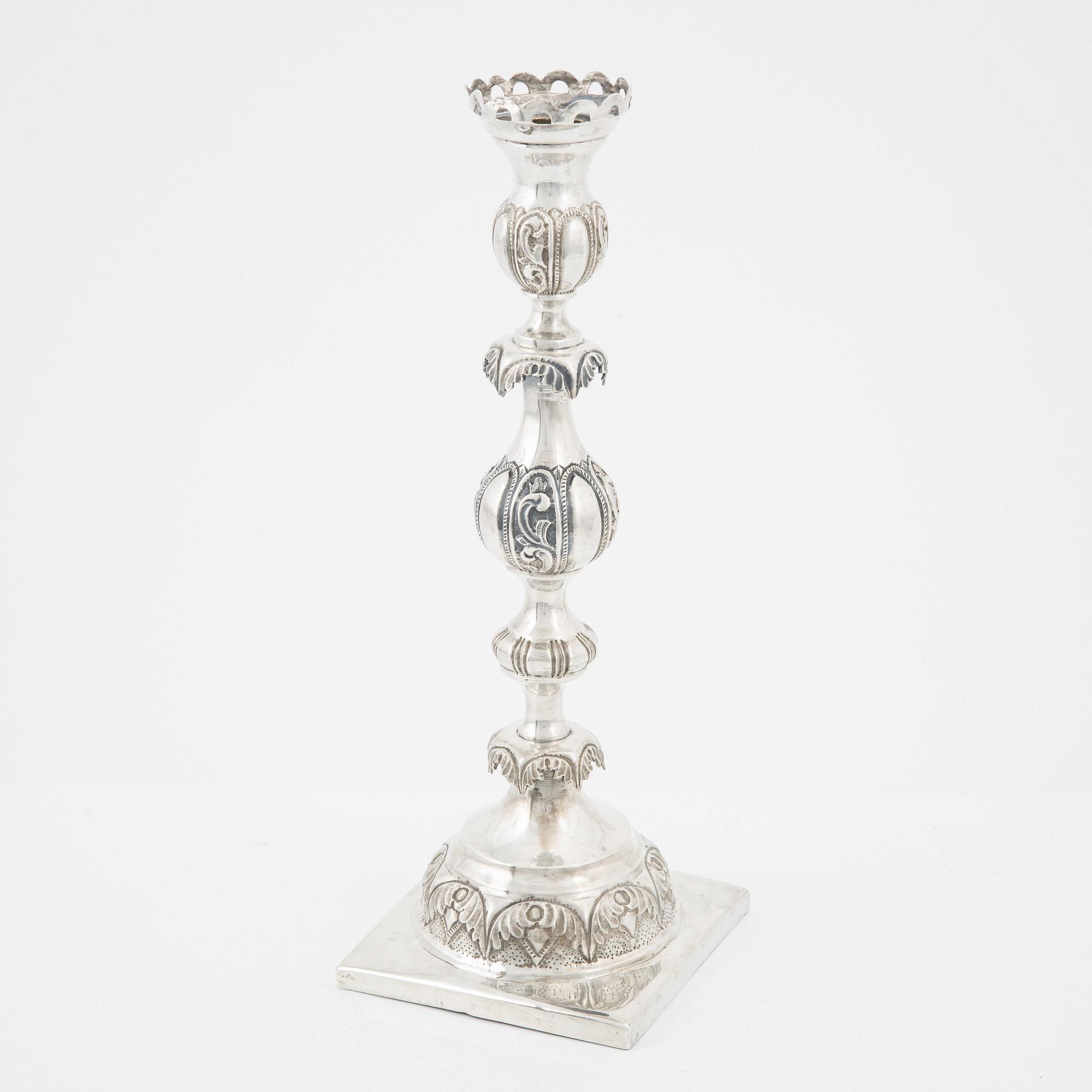 Ljusstake, silver, Warszawa 1880.