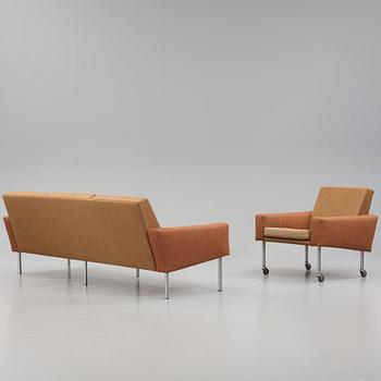 Hans J. Wegner, a sofa and armchair, model "AP-34", Anker Petersen AP-Stolen, Denmark, ca. 1957.