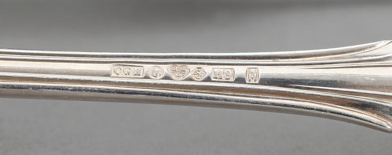 BESTICKSDELAR, 19 delar, silver, "Olga", C G Hallberg, nyrokoko, ca 1900-talets mitt.