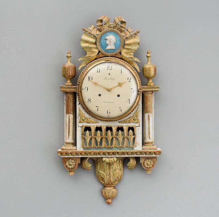 A late Gustavian wall clock by Per Henrik Beurling. (Stockholm 1783-1806).