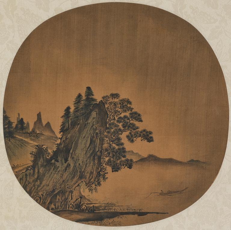 Oidentifierad konstnär, fyra landskap, sen Qingdynasti/ 1900-tal.