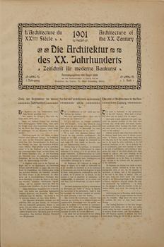 'DIE ARCHITEKTUR DES XX JAHRHUNDERTS, 1901', Hugo Licht, Berlin 1901.