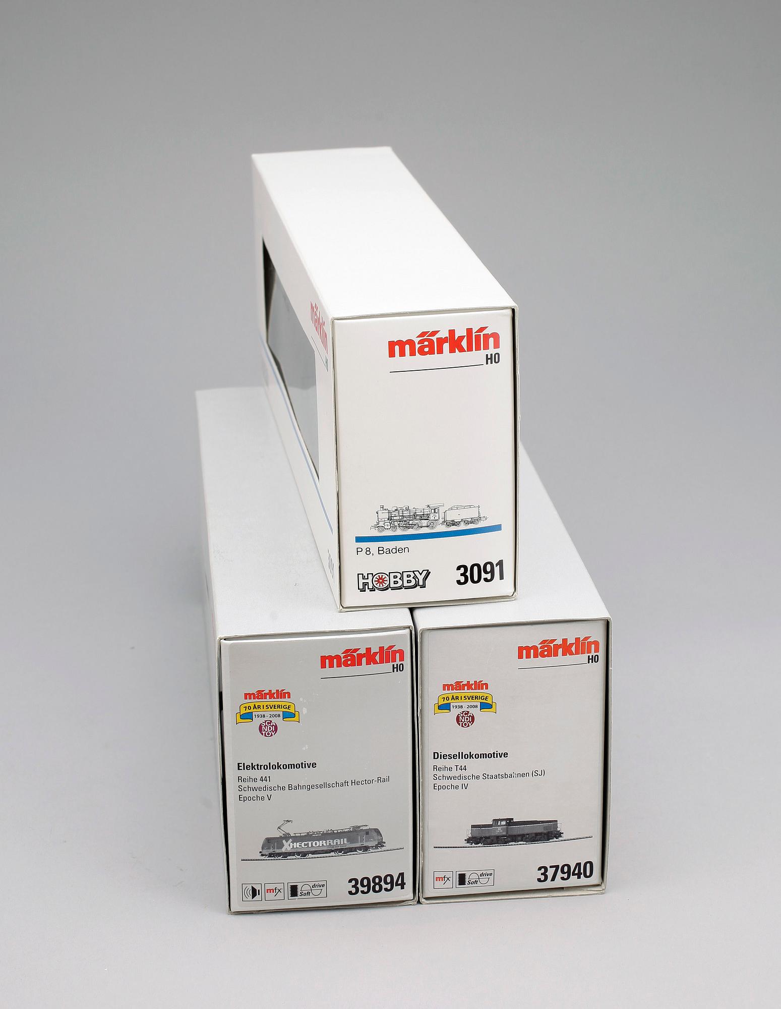 PARTI LOK, Märklin H0 37940, 39894 och 3091. 1900/2000-tal.