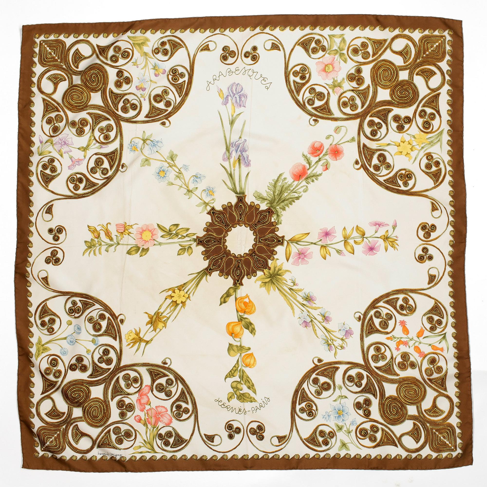 HERMÈS, silk scarf, "Arabesques".