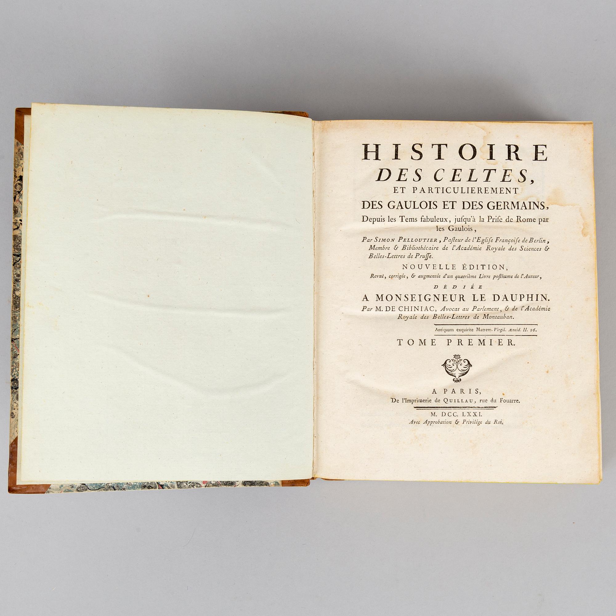 History of the Celts, 1771, provenance: Rääf (2 vol).