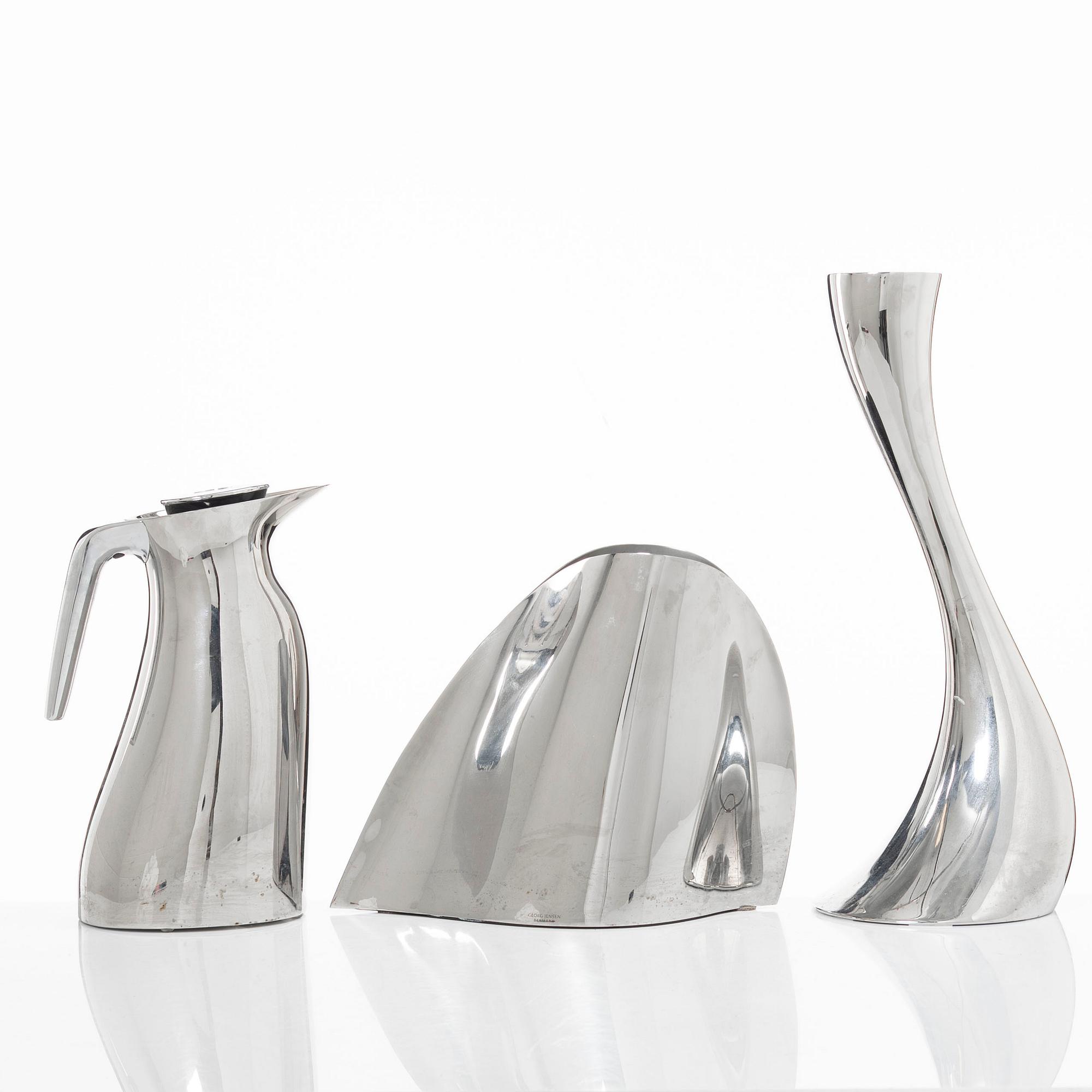 Georg Jensen, ljusstake, kaffekanna, vas.